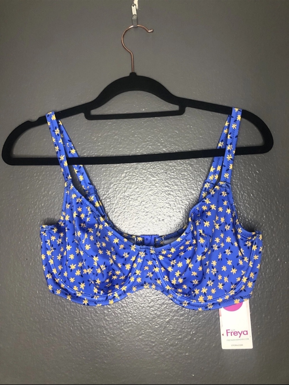 Freya Garden Disco Underwired Plunge Bikini Top Bluebell Daisys Size 32G